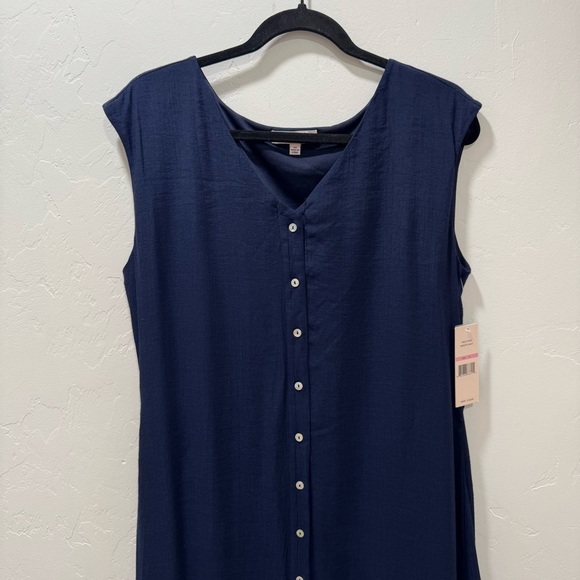 NWT Nanette Lepore Caribbean Texture Navy Blue Midi Dress Women's 10 *NO Belt - Picture 4 of 14